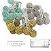Twinkle Star Metal Ball String Lights, 3 Pack 10 LED Warm White String Lights Battery Operated for Indoor, Bedroom, Wedding Party, Christmas Holiday Ornament (Green, Gold, Silver)