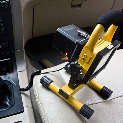 10W Work Light: LOFTEK Portable LED Outdoor Flood Light and Detachable 4400mAh Battery with Car Charger, Waterproof, 700-900lm,Yellow - Thumbnail 7