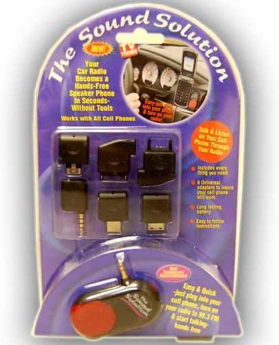 The Sound Solution Turns Your Car Radio In To A Hands Free Speaker phone! Works With All Cell Phones + 6 Universal Adapters