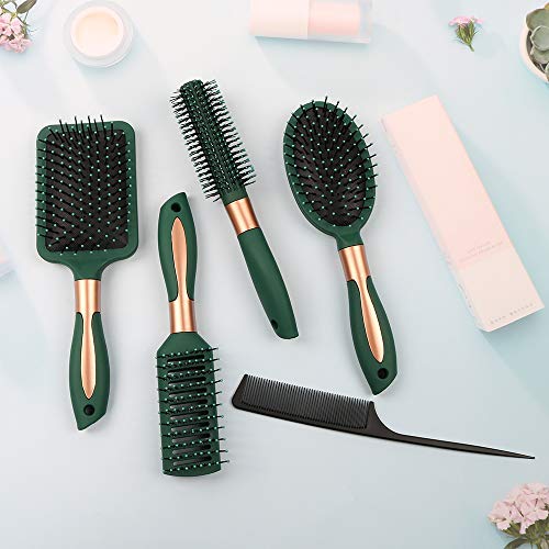 Mens Paddle Hair Brush Comb Set for Women and Men 6 Pcs Wet Hair