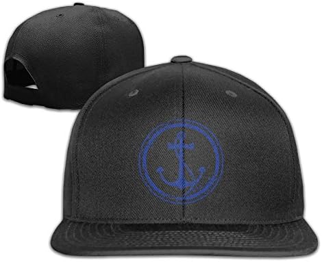 POINIU Nautical Icons Anchor Ship Wheel Snapback Hats Cotton Baseball Caps For Mens Womens Fun Adult Black Winter Flat Hat