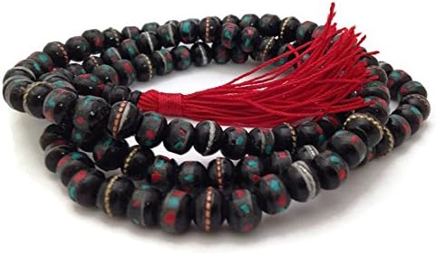 Tibetan Dark Yak Bone Full Mala 108 Beads for Meditation and Yoga