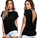 Start 2016 Women Casual Soft Loose Batwing Sleeve Backless Shirt (Black, US=10)