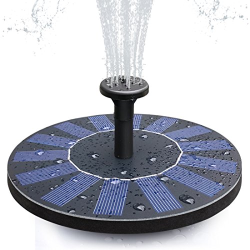 ADDTOP Solar Fountain Pump, Solar Bird Bath Fountain 1.4W Solar Powered Panel Free-Standing Outd ...