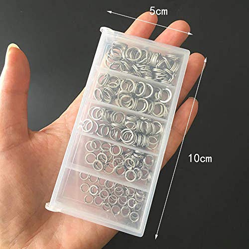 Alomejor 200 St¨¹cke Edelstahl Split Ringe Doppel Snap Ring Hochfeste Angelk?der Ring Fischk?der Stecker Angeln Set – Bild 8