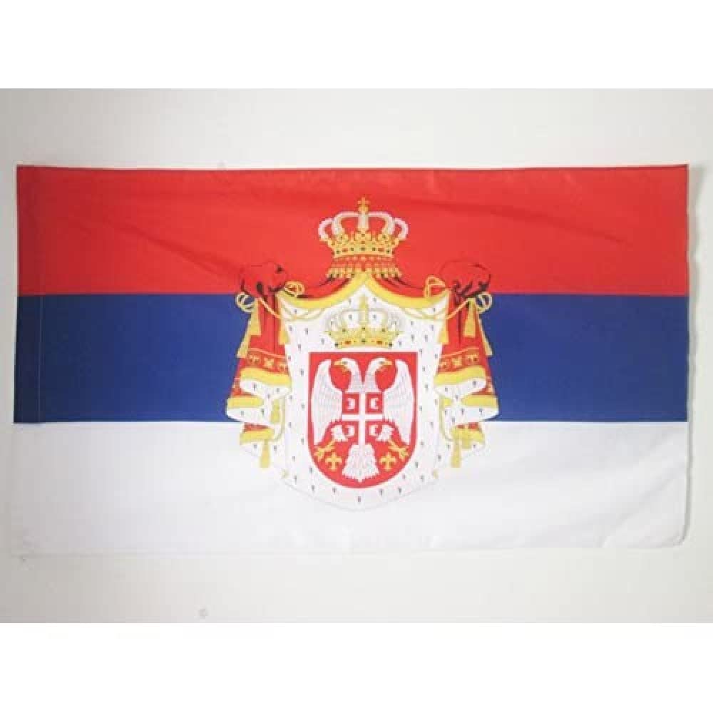 AZ FLAG - Kingdom of Serbia 1882-1918 Flag - 2x3 Ft - royal Serbian Banner with Sleeve - 100% Polyester - Fade Resistant - Vivid Colors - 2' x 3' Feet - 90x60 Cm