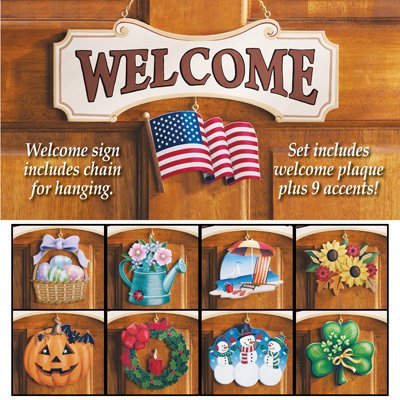 Seasonal Welcome Sign Decoration - 10 Piece Set