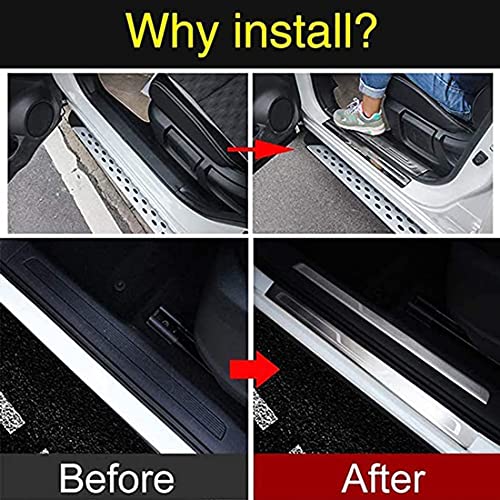 4Pcs Auto Roestvrij Staal Instaplijsten Kick Platen, voor XXXX Protector Plaat Pedaal Buitenste Platen Drempel Guard… - Afbeelding 4