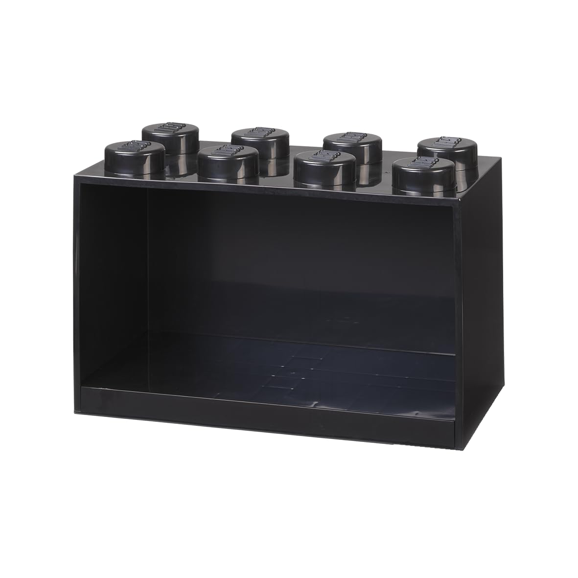 Room Copenhagen LEGO Brick Shelf 8 Knobs Black, Stackable LEGO Storage Box, Desk Organiser, Storage Box for Toys, Books, and More, Home Decor, 318 x 213 x 160 mm