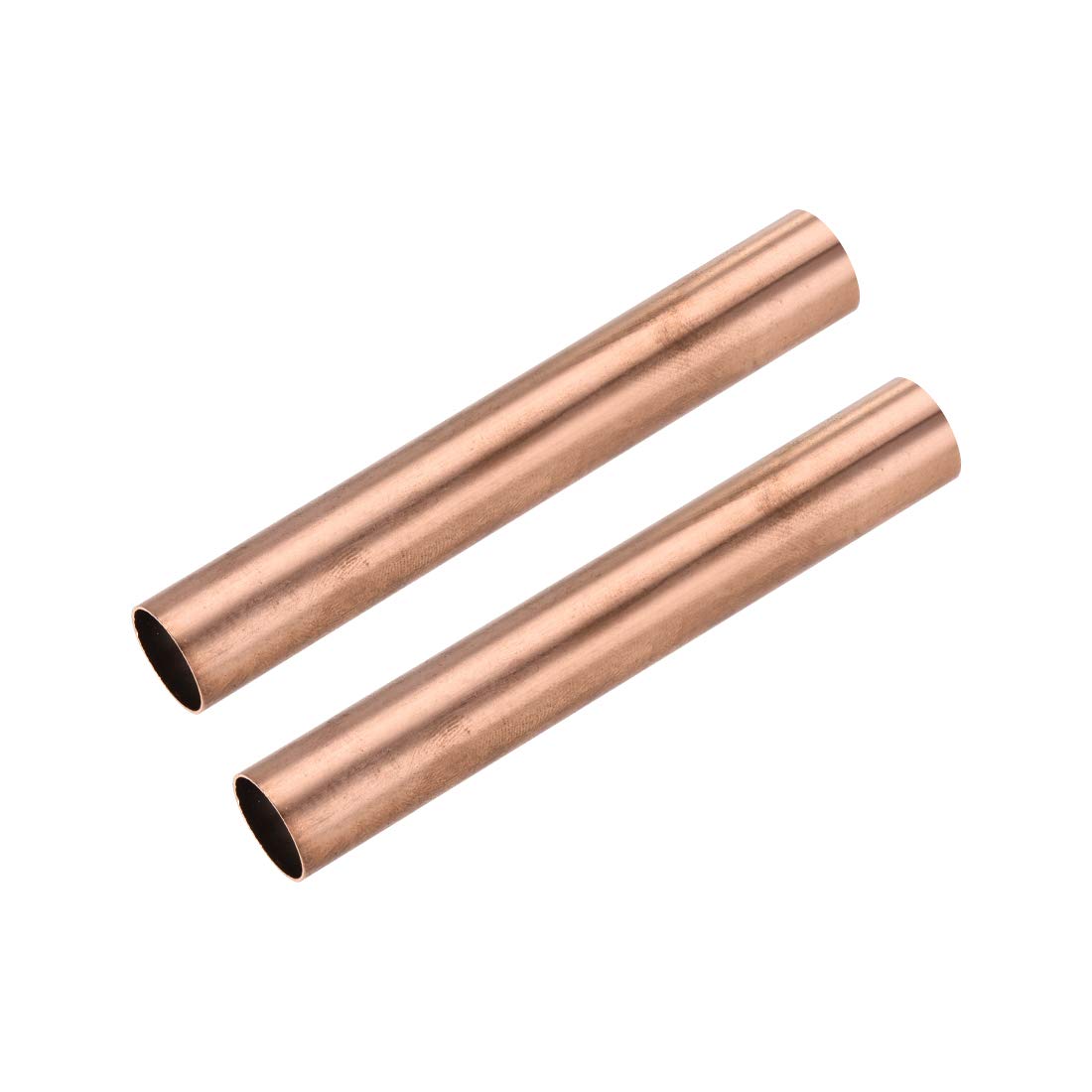 sourcing map Copper Round Tube, 15mm OD 0.5mm Wall Thickness 100mm Length Straight Pipe Tubing 2 Pcs