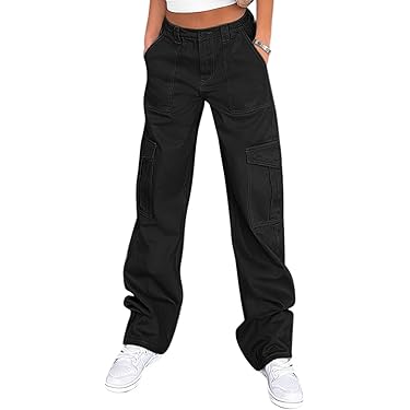 XUEJIANN Pantalón Negro Para Mujer, Elástico, Pantalones De