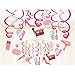 Kristin Paradise 30Ct Spa Day Hanging Swirl Decorations, Makeup Party Supplies, Nail Birthday Theme Favors Set, Make Up Kids Paper Decor for Girl, Women