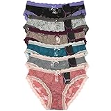 MaMia 6 Pack of Women's Lace Boyshort Panties (Sofra Songbird)