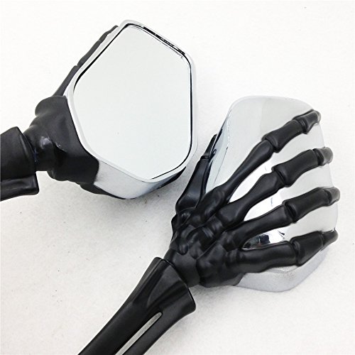 Motorbike Claw skull Mirror Harley Heritage Springer Sportster Dyna Glide Softail V Rod Black