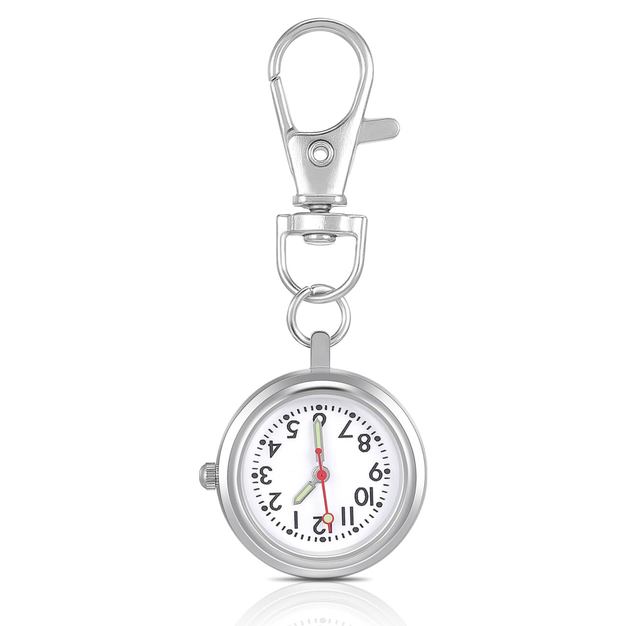 Hemobllo Quartz Keychain Pocket Watch Portable fob Pocket Watches with Key Buckle Luminous Hands Unisex Keychain for Men Nurses Women