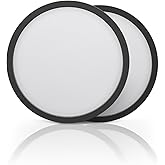 ECOELER 9" Black LED Flush Mount Ceiling Light, Dimmable 5CCT Selectable Round Flat Panel Light, 24W 1800LM, Low Profile Ceil