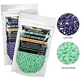 Hair Removal Hard Wax Beans, LuckyFine Body Wax Beans Depilatory Wax Beans Painless Lavender Wax Full Body Bikini Wax for Women Men Green