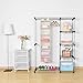 MaidMAX 6 Shelf Hanging Closet Organizer Storage Collapsible Hanging Closet Shelves Hanging Organizer for Closet with 2 Widen Straps, Foldable, Beige, 51.5 Inches High