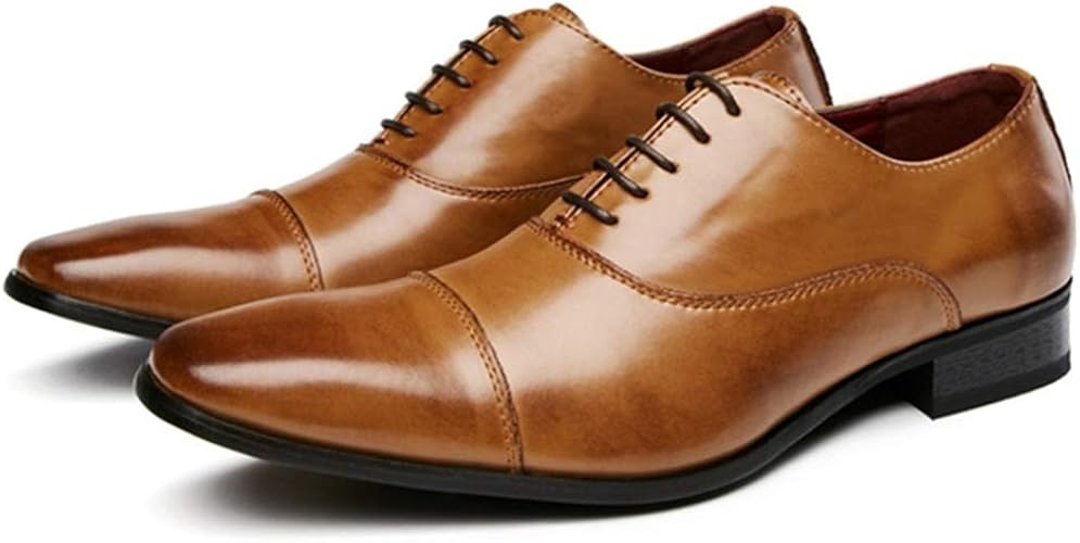 Amazon ブウケ シークレットシューズ 革靴 ビジネスシューズ メンズ ロングノーズ プレーン レースアップシューズ 紐 内羽根 通勤 フォーマル 冠婚葬祭 新郎 黒 茶色 プレゼント 就職活動 面接 おしゃれ 10代 代 30代 ビジネスシューズ