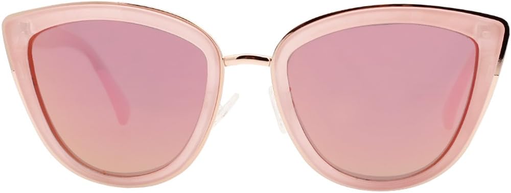 Luce Women's Plastic Frame Polarized Cat Eye Mirrored Sunglasses