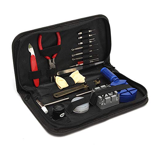 20PCS Watch Repair Kit Watch Disassembly Tool Professional Watch Repair Kit Tool Set with Carrying Case (Black)