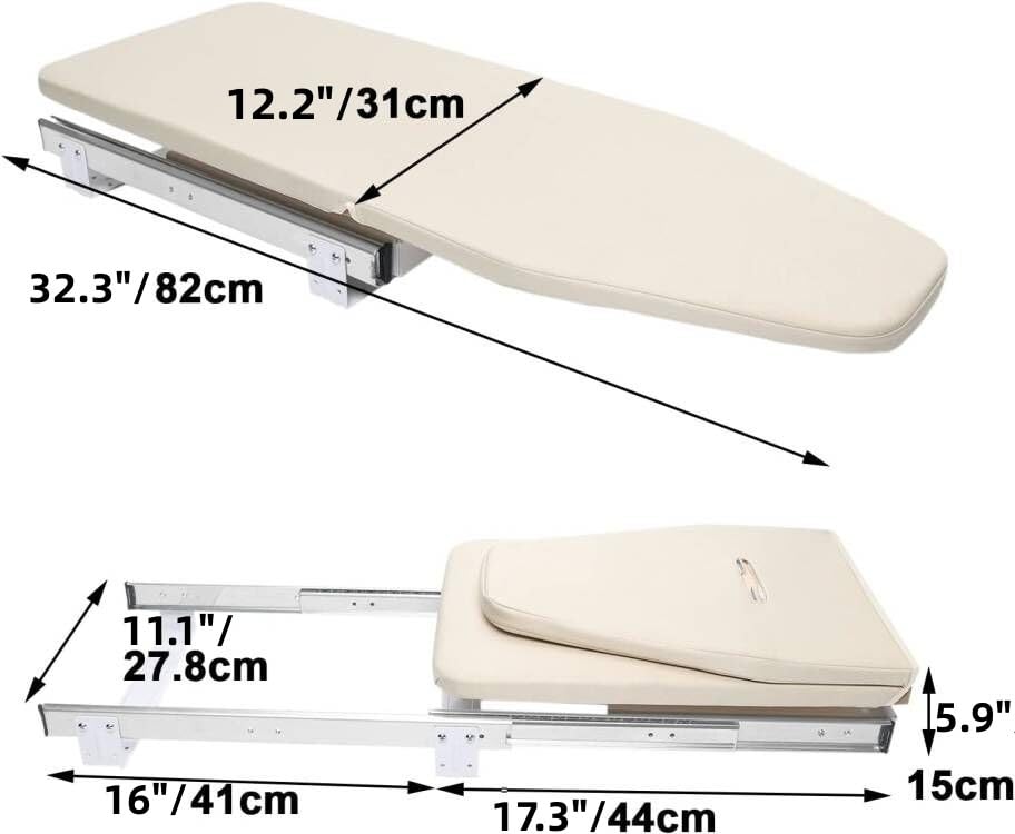 HIDE AWAY IRONING BOARDS Foldable Rotated Ironing Board Closet Pull-Out Stow Away in The Cabinet Ironing Station for Home, Apartment, Beige