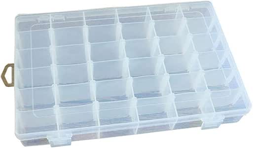 Caja de almacenamiento de plástico con 36 compartimentos, para joyas