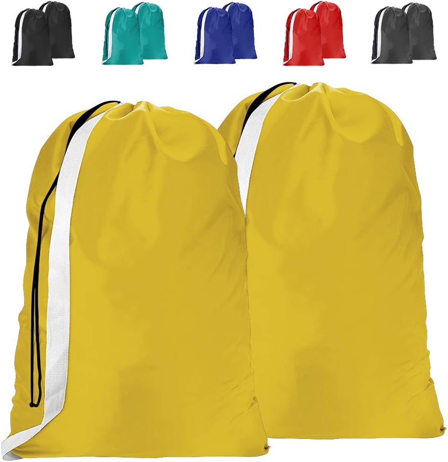 2 Pack Extra Large Laundry Bag with Strap, 30 x 40 Inches Rip-Stop Nylon Heavy Duty Dirty Clothes 150L Organizer Bag with Drawstring, Machine Washable, Clothes Storage