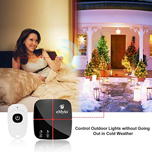 eMylo Smart WiFi Relay Switches Wireless 433Mhz RF Remote Control Light Switch Timer Controller for Household Appliance Compatible with Alexa, Google Home DC 5V-24V 1 Channel