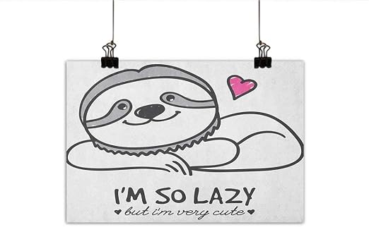 Amazon Com Sloth Art Oil Paintings Im So Lazy But Very Cute Hand