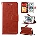 iPhone 5s Case, iPhone 5 Case,Joopapa iPhone 5s/5 Wallet Case, Luxury Fashion Pu Leather Magnet Wallet Flip Case Cover with Built-in Credit Card/ID Card Slots for 5s 5G 5 (Brown)
