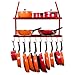 Vdomus Hanging Pot Rack - Kitchen Pots And Pans Organizer - 2 Tire Shelf Pot Hangers Pan Holder For Kitchen Wall Mount - Organize Your Kitchen With Minimalist Multifunction Style - Red