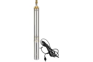 iMeshbean® Submersible Well Pump, 3" Deep Well Pump Stainless Steel with 33' Power Cord, Heavy Duty (3"-3/4HP-AC 220V-13GPM-247' Max Head)