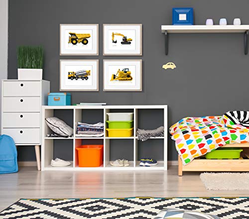 image for Designs by Maria Inc. Construction Trucks Wall Art [UNFRAMED] 8x10, Bo