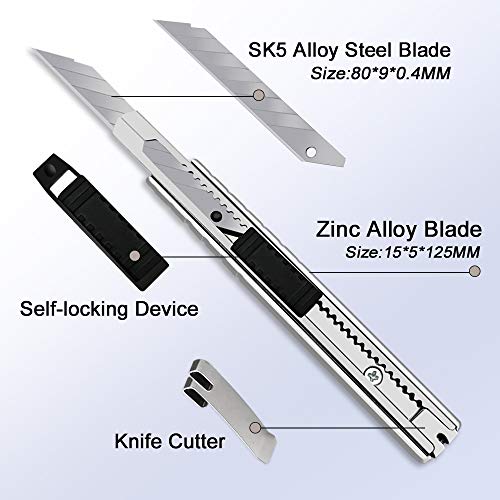 Utility Knife - Graphic Knife Craft Knife Film Knife with 30 Degree Retractable Blades for Office,Home, Arts, Crafts,Cartons, Cardboard