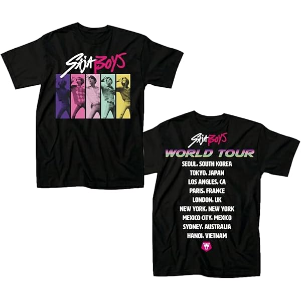 Maglietta Ufficiale Aespa SYNK: Parallel Line World Tour 2025, Unisex, Con Foto Di Gruppo E Date Del Tour Sul Retro