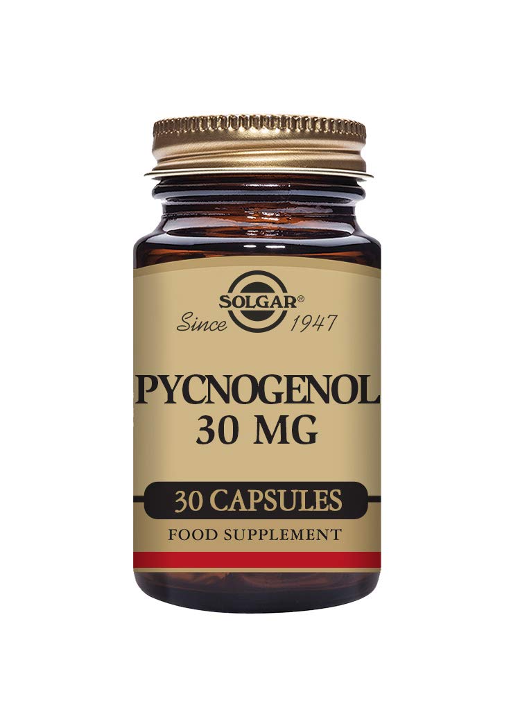 Solgar Pycnogenol 30 mg Vegetable Capsules - Pack of 30 - Improves Vitamin C Absorption - Vegan, Gluten Free and Kosher