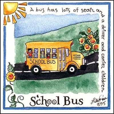 Amazon Com Art Poster Print School Bus Artist Lila Rose Kennedy Poster Size 8 X 8 Inches Posters Prints