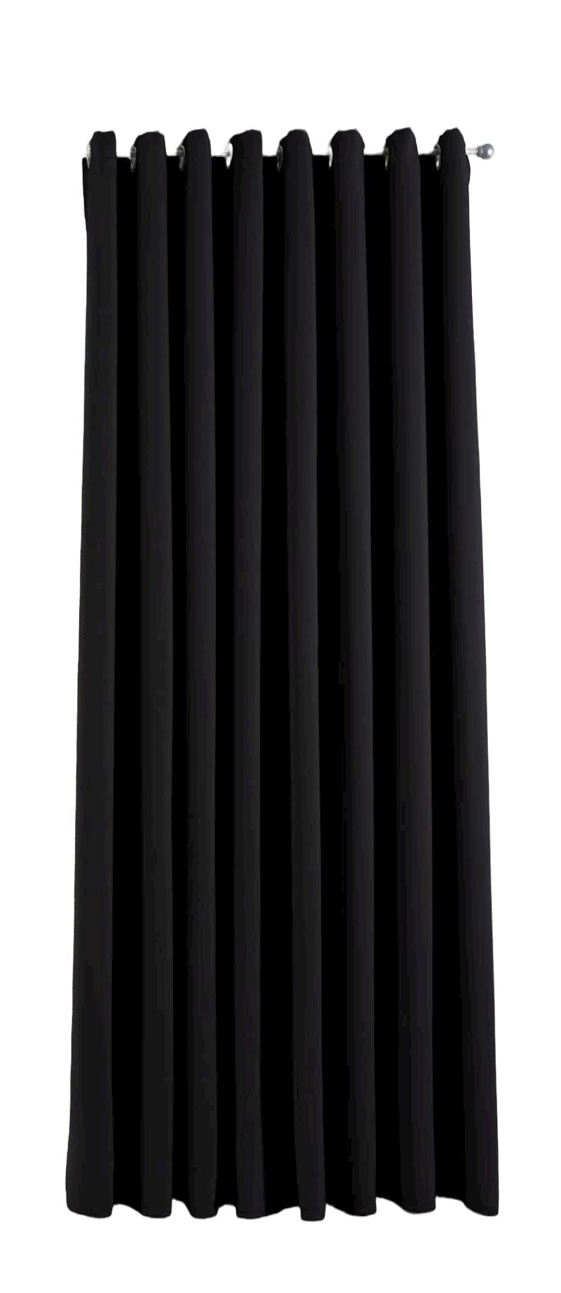 Gardinenbox NewYork Opaque Curtain Black H x W 245 x 295 cm Pack of 1 Thermal Blackout Curtain Blackout Eyelet Sound-Absorbing Oeko-Tex UV Protection Tieback 201920600