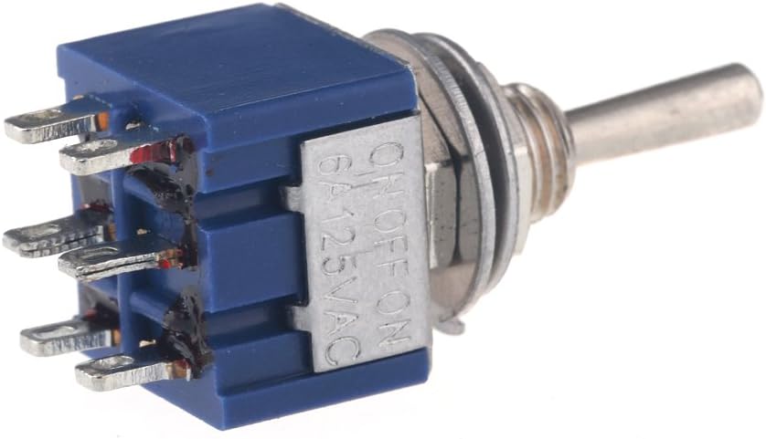 Musiclily 3 Way SPDT Guitar Mini Toggle Switch 6 Pin ON/OFF/ON Selector,Blue - Image 3