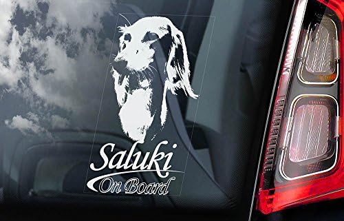 Saluki - Car Window Sticker - Dog Sign - External Printed - V01