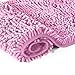 LuxUrux Pink Bathroom Rugs Luxury Chenille 2-Piece Bath Mat Set, Soft Plush Anti-Slip Bath Rug +Toilet Mat.1'' Microfiber Shaggy Carpet, Super Absorbent