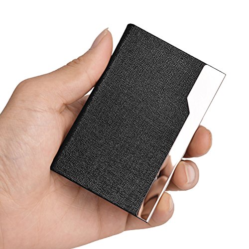 MaxGear Business Name Card Case Professional Business Card Holder Stainless Steel Card Holder Metal Credit Card Holder for Women & Men Oracle Black 02