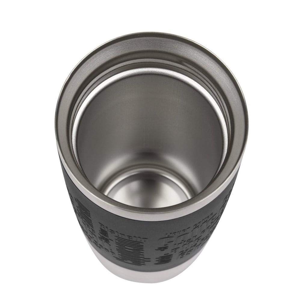 (Black) - Emsa 513361 Travel Mug insulated drinking cup with Quick Press closure, 360 ml, black