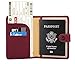 ZOPPEN Passport and Vaccine Card Holder Combo, Passport Holder with Vaccine Card Slot, Passport Wallet Cover Travel Essentials Document Organizer, Rfid Blocking Travel Wallet Womens, Wine Red