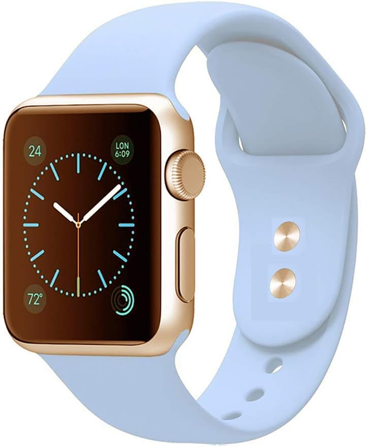 Oboe 42/44mm Silicone Smart Sport Watch Band Breathable Strap Compatible with Apple Watch iWatch Series 6/5/4/3/2/1 (Sky Blue)