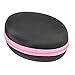 co2CREA Hard Travel Case Replacement for Matte Finish Premium Rechargeable Wireless Bluetooth Over Ear Headphones Foldable Headset (Black Case + Pink Zipper)
