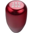 DEWHEL JDM Universal 5 Speed Manual Shift Knob M10x1.5 Screw On Red