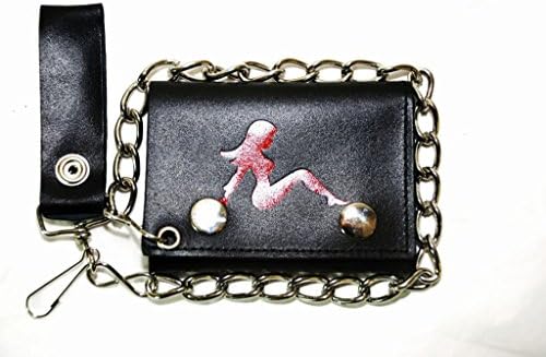Top Bull Genuine Leather Black Genuine Leather Wallet, "The Lady in Red" - Black - One Size