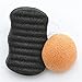 Konjac Sponge - (2 Pcs - 1 Bamboo Charcoal Facial Konjac Sponge + 1 Loess Body Konjac Sponge) ON SALE NOW! TWINS Pack to Save More! Body Sponge - Konjac Facial Cleansing Sponge - Organic sponge